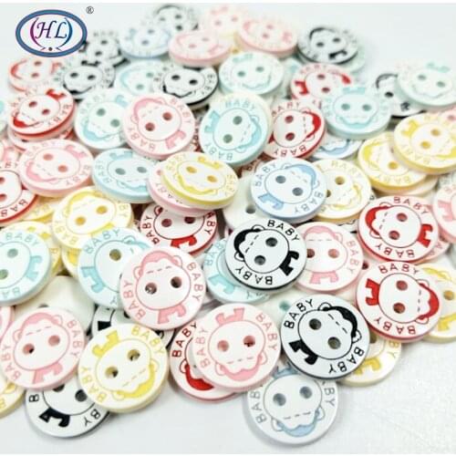 HL 20/50/100pcs 12MM Mix Color Monkey Resin Buttons Babys Clothing Sewing Accessories DIY Scrapbooking Crafts