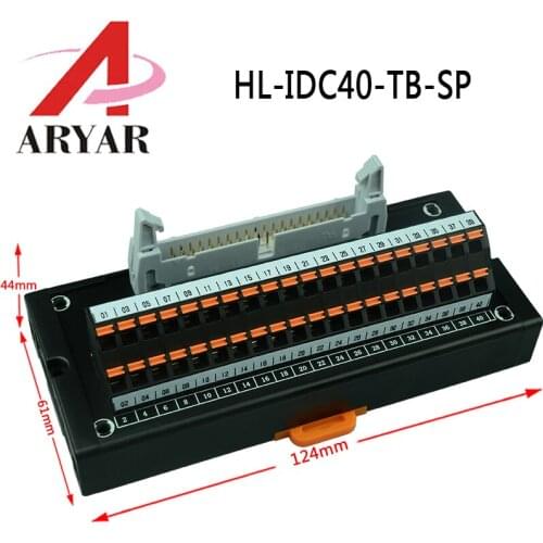 HL-IDC40-TB-SP Idc40 Relay Terminal Board 2.54 Double Head Horn Plug Signal Line I/O Module, PLC control cable