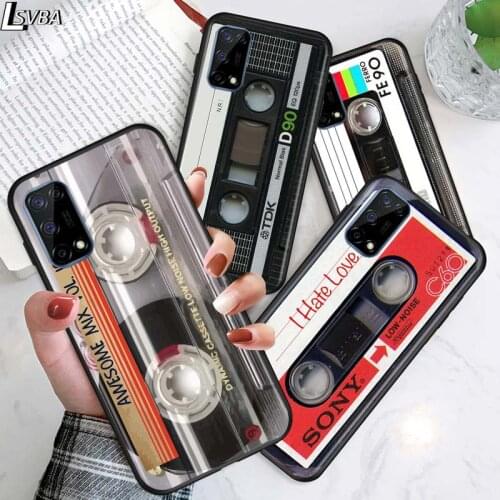 Classical Old Cassette for OPPO Realme V15 X5 X3 X50 X7 X2 C17 C11 C3 C2 7 7i 6 6S 6i 5 Narzo 20 Pro Black Phone Case