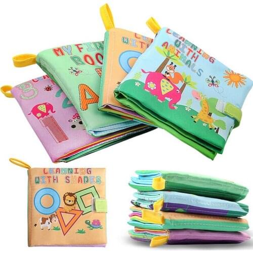 Cute Digital/Animal Style Baby Toys Infant Kids Early Education Soft Cloth Books Learning Education Unfolding Activity Books