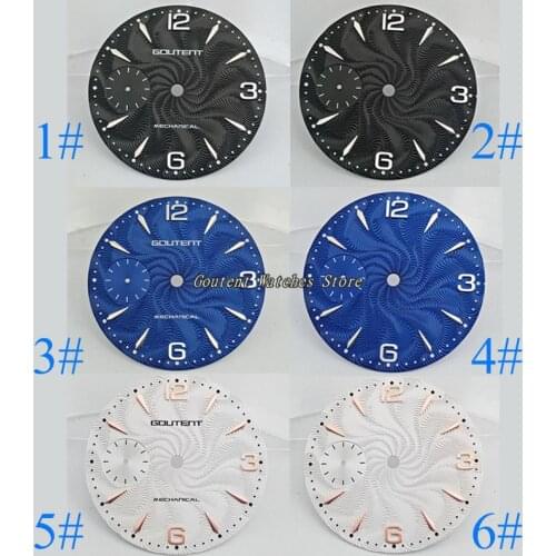36.8mm Goutent Watch Dial Kit ETA 6497,Seagull st36 Mechanical Mens Watch Faces (6 Styles of Faces)