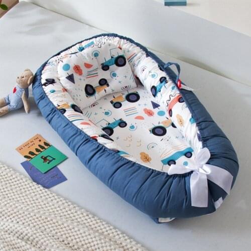 Soft Baby Cribs Portable Travel Bed Baby Nest Newborn Bed for Boys Girls Infant Outdoor Cotton Crib Bumper Bedding
