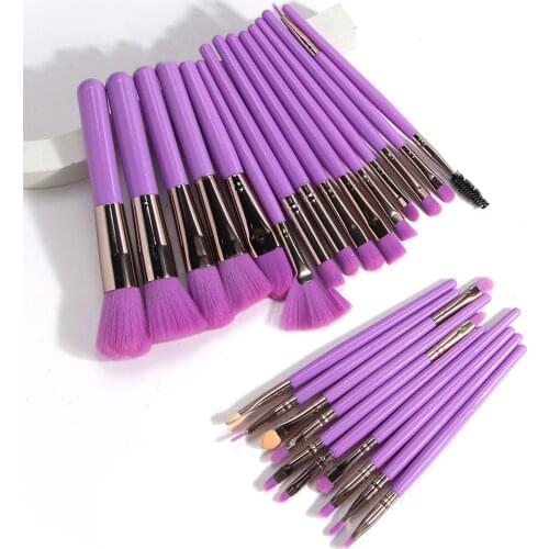 25pcs Neon Makeup Brushes Set with Cleaner Pad Powder Foundation Blush Eyeshadow BrushColourful Cosmetic Tools
