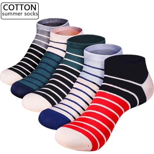 2020 New Men Summer Cotton Socks Non-slip Male Boat Socks High Quality Breathable comfortable 5Pairs/lot
