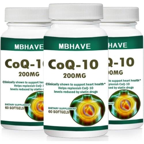 NEW 2019! FREE SHIPPING ! 3 bottles CoQ10 Coenzyme Q10 A total of 180