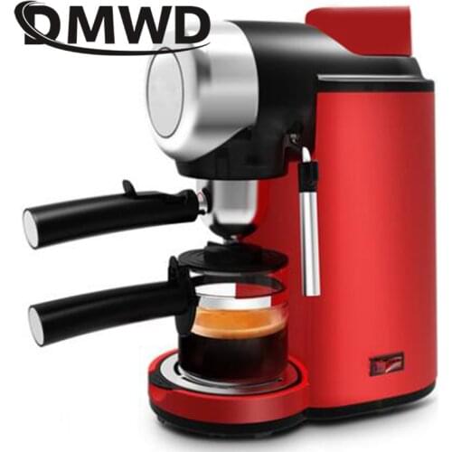 DMWD Electric High Pressure Steam Espresso Maker Semi-automatic Italian Coffee Machine 5bar Cappuccino Milk Frother Bubble Foam