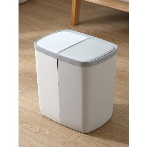 Plastic Trash Can with Lid Wheels Cover Kitchen Big Trash Can Cube Storage Bins Kosze Do Segregacji Smieci Waste Bins BG50WB