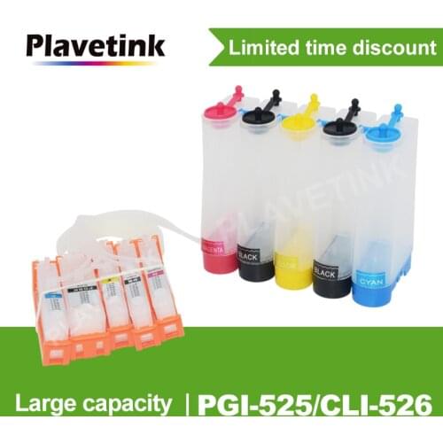 Plavetink PGI 525 CLI 526 CISS Ink Tank System For Canon PIXMA IP4850 IP4950 IX6550 MG5150 MG5250 Printer With Reset Chip