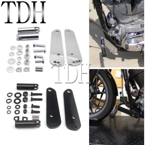 Motorcycle Driver Highway Foot Forward Rest Peg Mount Black/Chrome For Harley Dyna Street Bob Low Rider Super Glide FXD 91-17