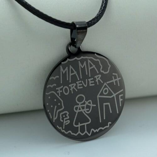 Anniyo Forever Mama Pendant Rope for Mothers gift Black & Gold Color Stainless Steel Spain Jewelry Mommy Birthday Gifts #002621