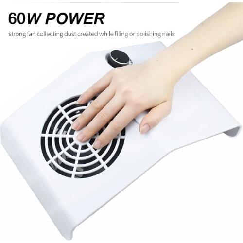 60W Powerful Nail Dust Suction Collector Vacuum Cleaner Professional Manicure Tool With Suction Adjustment Nail Salon Equiment