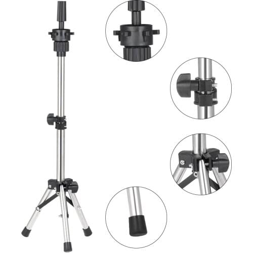 Adjustable Mannequin Head Holder Hairdressing Tripod Stand Hairdresser Training Head Mold Clamp Dummy Head Stand Hair Wig