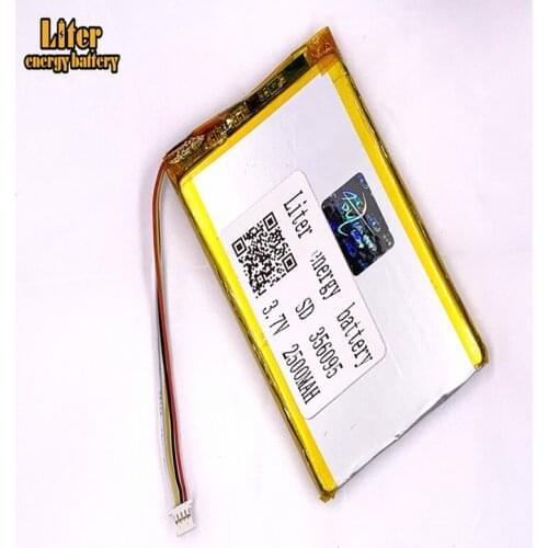 Plug 1.0-4P 356095 2500mah 3.7V Li-ion Polymer Battery Rechargeable For Digital Camera