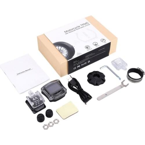 Motorcycle Tire Pressure Monitoring System TPMS Wireless Monitoring Tires Motor Bicycle Auto Tyre Alarm External Sensors alarm
