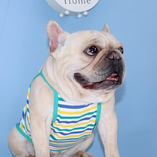 Tiger Dog New Summer Dog Clothes Soft Cotton T-shirt Thin Vest Striped For Small Medium Corgi Teddy Dog Puppy Sling Pet Clothing