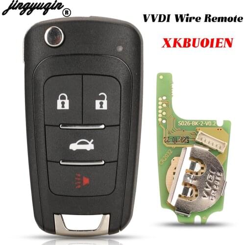 Jingyuqin VVDI XKBU01EN Universal Wireless Flip Remote Control Key Fob For VVDI2 Mini Key Tool 4 Buttons For Buick Type