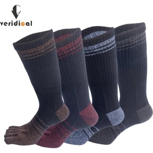 VERIDICAL Large Size Five Fingers Socks Long Combed Cotton Colorful Good Quality Compression Sock 5 Finger Socks Calcetine