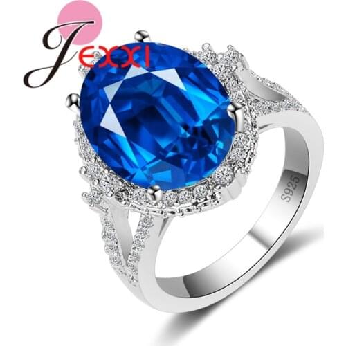 Women Rings 925 Sterling Silver Fashion Cubic Zirconia Bridal Wedding Anillos Jewelry Engagement Silver Ring Gift