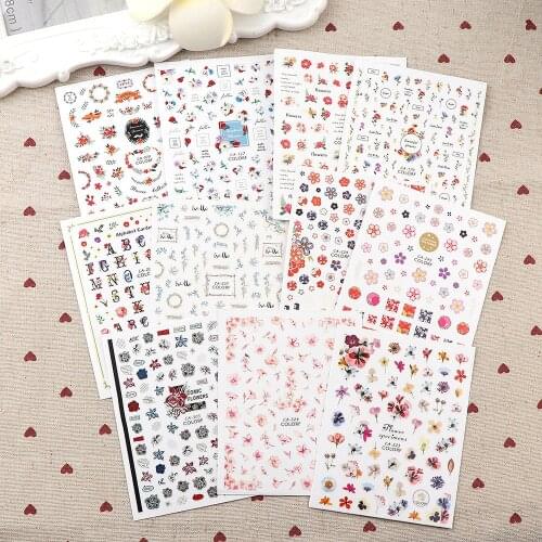 1Pc Ultra-thin 3D Nail Art Sticker Colorful Small Flower Peach Blossom Adhesive Sticker 3D Manicure Sticker Nail Art Decor Wraps