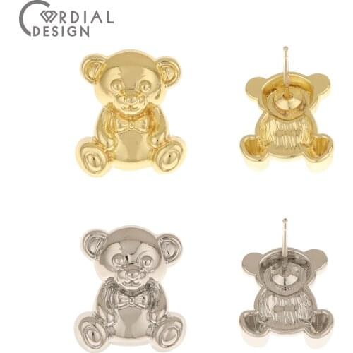 Cordial Design 100Pcs 12*14MM Jewelry Accessories/Earrings Stud/DIY Making/Animal Shape/Jewelry Finding & Components/Hand Made