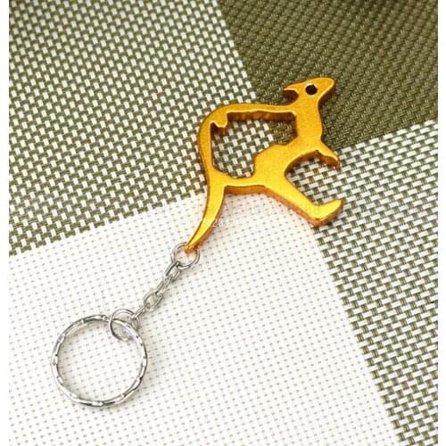 200pcs Kangaroo Shaped Bottle Openers Metal Can Wine Opener with Keyring Keychain Kangaroo Opener
