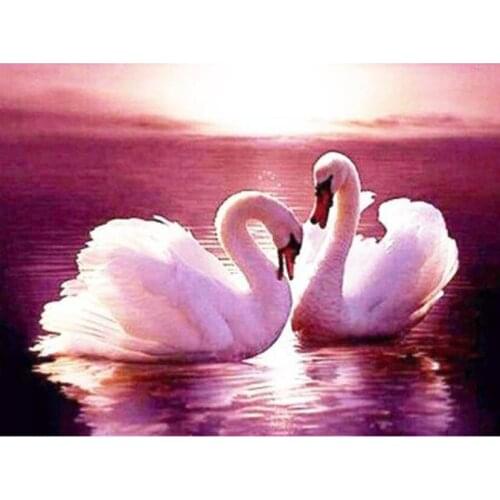 5D DIY Diamond Painting Swan in love Full Square Diamond Embroidery Animal Rhinestones Pictures Crafts Kit XN1450