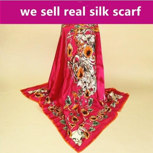 A001 #s72 100% Real pure Soft Silk scarf CHARMEUSE silk Size:108 * 108cm satin women