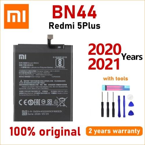 Xiao Mi Original 4000mAh BN44 Battery For Xiaomi Redmi 5 Plus Phone High quality Batteries With Free Tools+Tracking Number