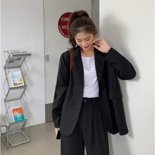 Blazer Women Autumn Suit Jacket Womens Autumn Loose-Fitting Casual Suit Top Veste Femme