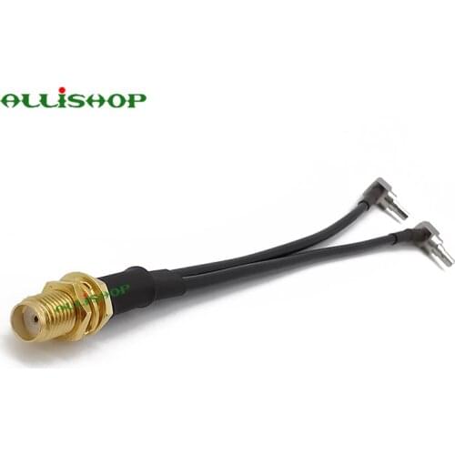 Crc9 sma pigtail cable SMA Female to Y type 2 X CRC9 Splitter Combiner connector adapter RG174 Jumper cable for 3G/4G antenna