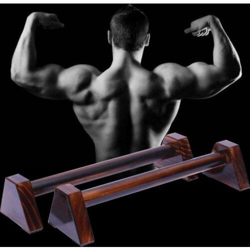 50cm Charcoal Wooden Push-Up Stands Handstand Balance Parallel Bar 1 Pair Fitness Bracket Gym Chest H Shaped Double Rod M2125