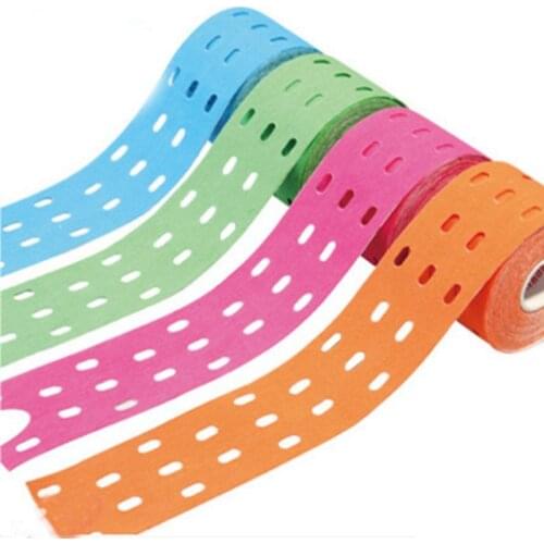15pcs Elastic Kinesiology Tape with Holes Cotton Perforated Adhesive Breathable Muscle Protection Sports Knee Protector 5m*5cm