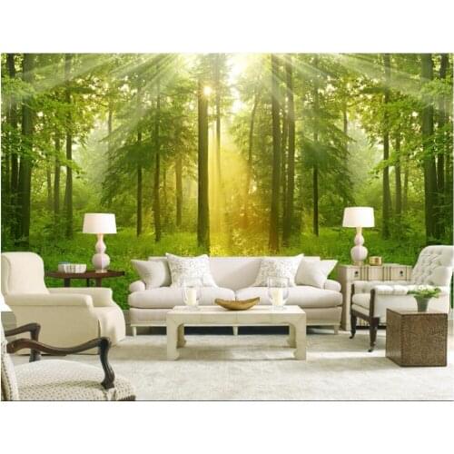 Custom photo 3d room wallpaper mural picture Green forest home decoration painting 3d wall murals wallpaper for walls 3 d