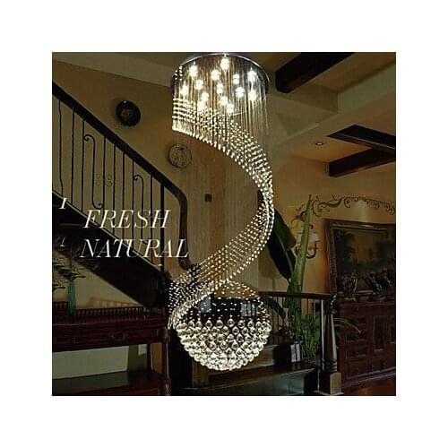 K9 Cystal Chandelier Pendant Lighting Hanging Ceiling Lamps Fixtures with LED Source Clear K9 Crystal Free shipping