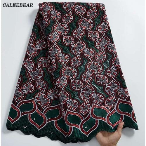 Latest 2021 High Quality African Cotton Lace Fabric Embroidered Swiss Voile Lace In Switzerland For Nigerian Party Dresses S2307
