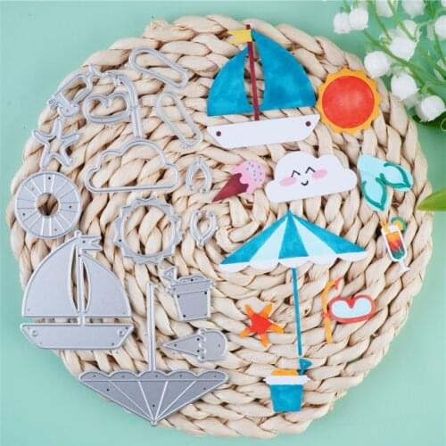 InLoveArts Beach Play Equipment Metal Cutting Dies Frames DIY Scrapbooking Booking Photo Album Embossing Decoration Paper Cards