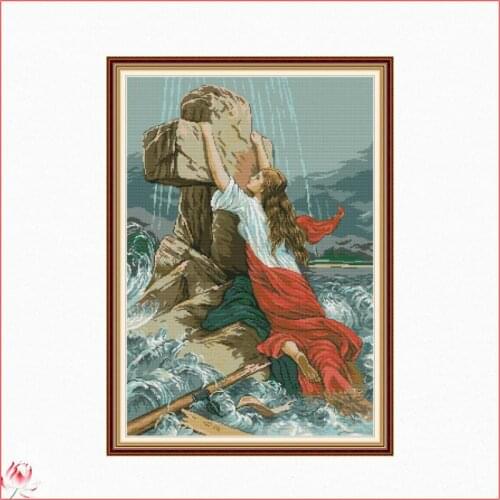 Beauty And The Sea Pattern Cross Stitch Kit DIY Pattern Embroidery Set 14CT 11CT Needlework Sewing Kit Home Decoration Paintings