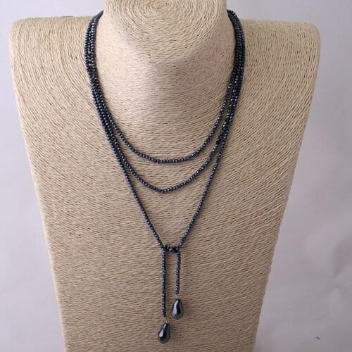 New Free Shipping Fashion Crystal Beads Statement Necklaces Glass Beads Neck Drop Necklace