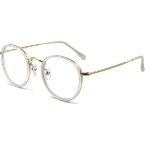 Eyeglasses Prescription Glasses Round Metal TR90 Frame Women Lady Retro Spectacles Vintage New Fashion 2188