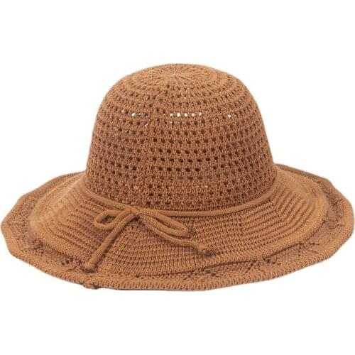 Autumn Sun Protection Monochrome Adult Beach Bucket Hat Spot Cotton And Linen Summer Hat bonnets for women