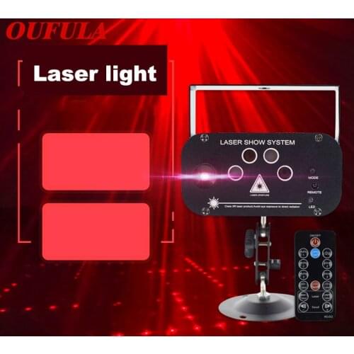 OUTELA New 5 Holes 128 Patterns LaserLamp Disco Stage Lights Bar Flash Stage Lamp KTV Mini Christmas projector