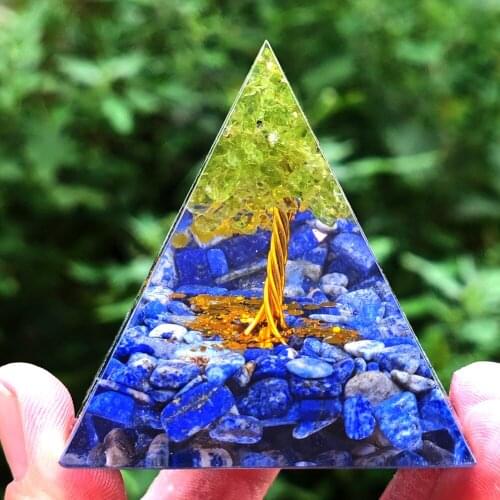 Handmade Energy Generator Crystal Orgone Pyramid Gather Luck Wealth Yoga Meditation Stone Home Desktop Office Art Craft Decor