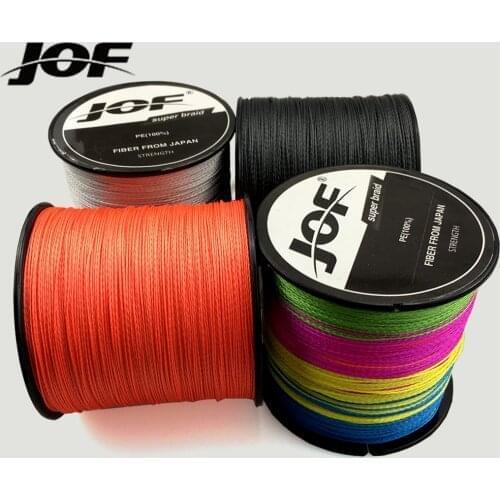 JOF 4 Strands 1000M 500M 300M PE Braided Fishing Line Japan Multicolour Saltwater Fishing Weave Superior Extreme Strong