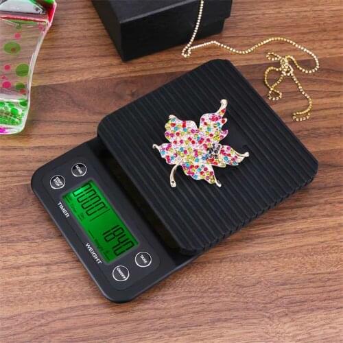 5kg/0.5g Drip Scale Electric Kitchen Scale Coffee Scale with Timer and Tare Function Accurate digital balance Steelyard LCD