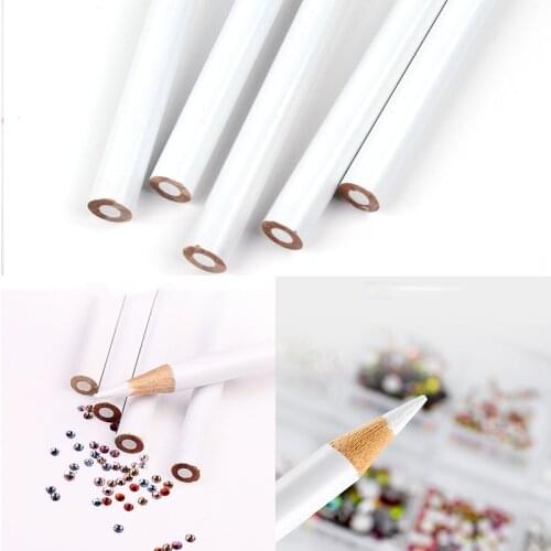5pcs/set Top Professional Wooden Dotting Pencils Point Drill Pen for Nail Art Rhinestones Gems Picking Tools