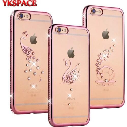 YKSPACE Clear Silicone Rhinestone Case For iPhone X XS 5.8inch Soft TPU Back Jewelled Diamond Phone Cover