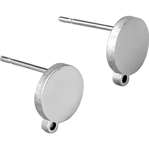 10 pcs Stainless Steel Stud Round Earring Findings 10mm Dangle Earrings for DIY Jewelry Making