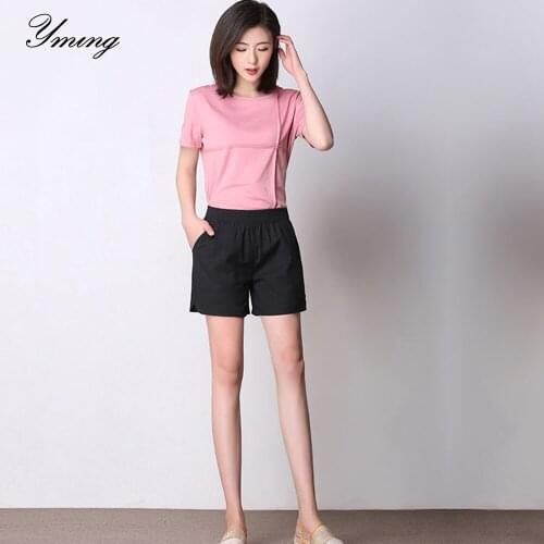 YMING Womens Summer Linen Shorts Ladies Loose Tight Waist Sports Wide Leg Shorts Cotton Linen Plus Size Casual Shorts Women