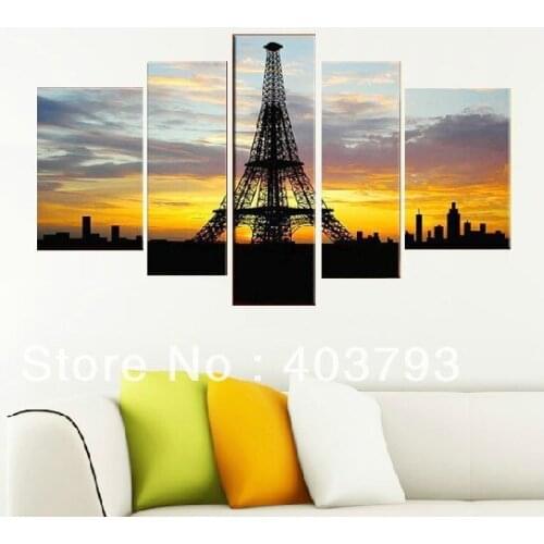 Modern fashion wall art oil painting on canvas Eiffel Tower decoartion free shipping