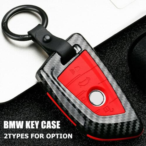 Carbon Fiber ABS Car Remote Key Fob Cover For BMW G30 G31 G11 G12 X1 X3 X5 X6 1 2 5 7 Series Keyless Case Keychain Accessories